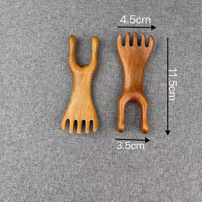 龍鳳檀木マッサージ櫛五爪頭治療櫛頭皮マッサージ鼻剃り器鹿角熊手穴なし櫛|undefined