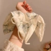 2# beige dark blue line butterfly square scarf circle-20cm