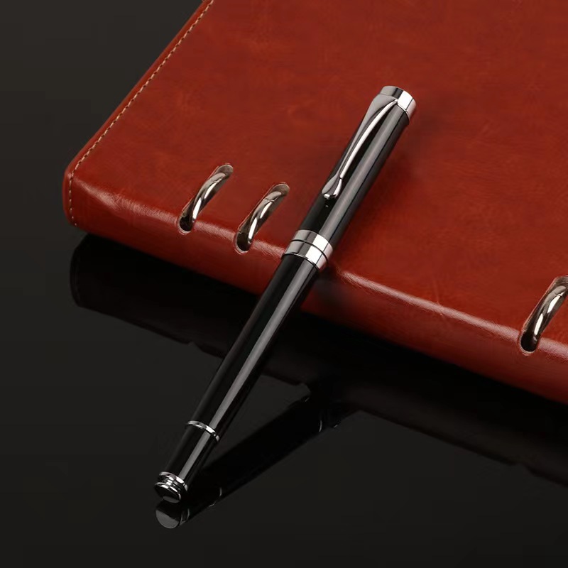 Caja de regalo en stock, bolígrafo de alta calidad, bolígrafo de firma de laca negra, publicidad de regalo, bolígrafo de grabación de alta calidad