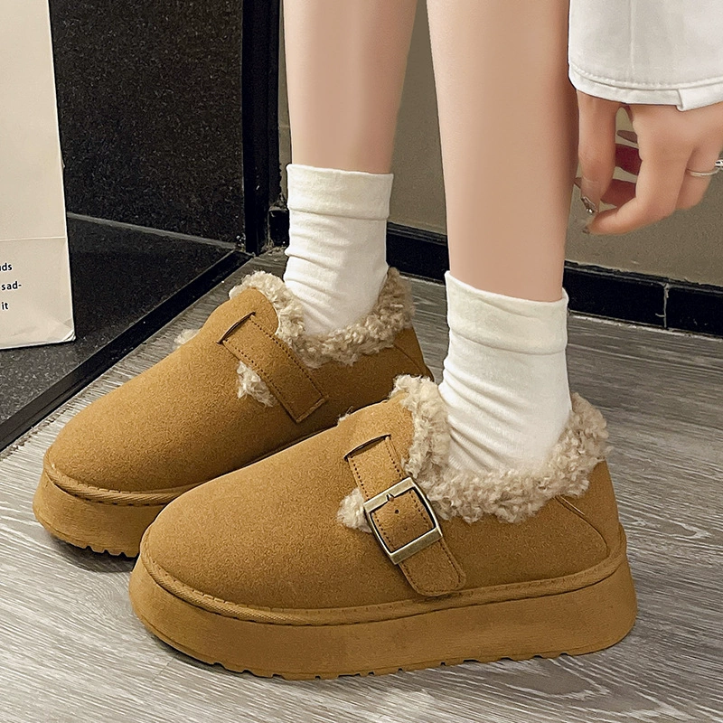 Женские зимние бархатные утолщенные бархатные туфли Birkenstock на мягкой подошве с меховой подкладкой на толстой подошве, новинка 2023 года