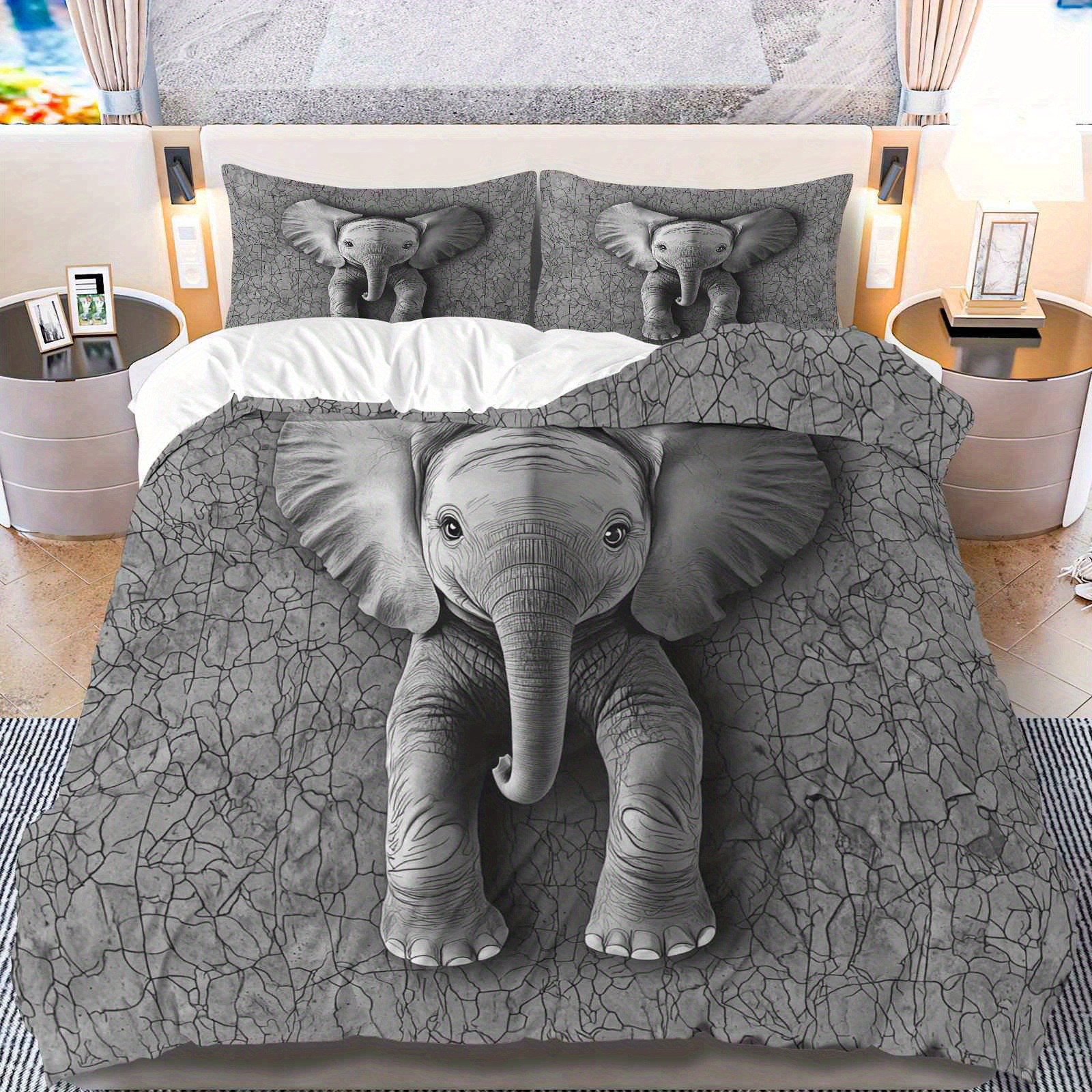 Textil doméstico transfronterizo molienda impresión digital elefante primer plano quilt kit fuente fábrica llevar a cabo tem / JIT