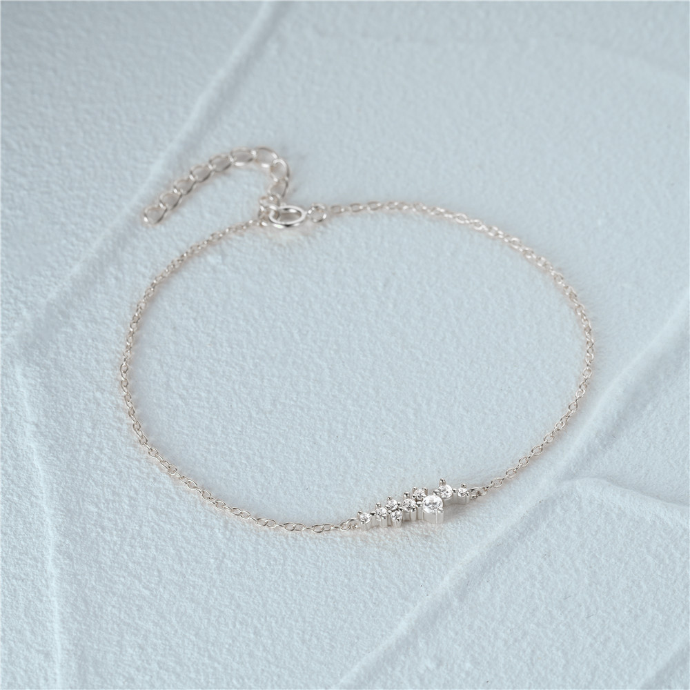 Holiday, Daily Occasion 1 Piece 925 Sterling Silver Geometric Zircon 925 Sterling Silver Bracelets
