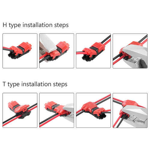 T-type I-type single and double wire no-stripping straight-through branch connector no-stripping quick wiring line card line pet push type