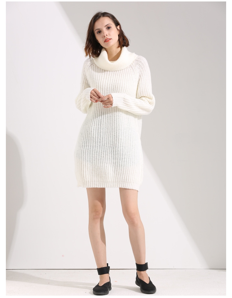 Autumn Winter Women Clothing Sweater Sweater Women Long Sleeve High-Necked All-Matching Solid Color Pullover Bottoming Shirt Women Sweater