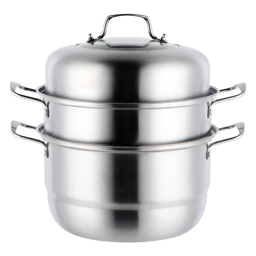 Thickened stainless steel pot three layer steamer double bottom stainless steel steamer soup pot practical gift pot wholesale