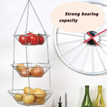 三层水果吊篮悬空三层花篮空铁艺水果三层吊篮客厅摆件水篮