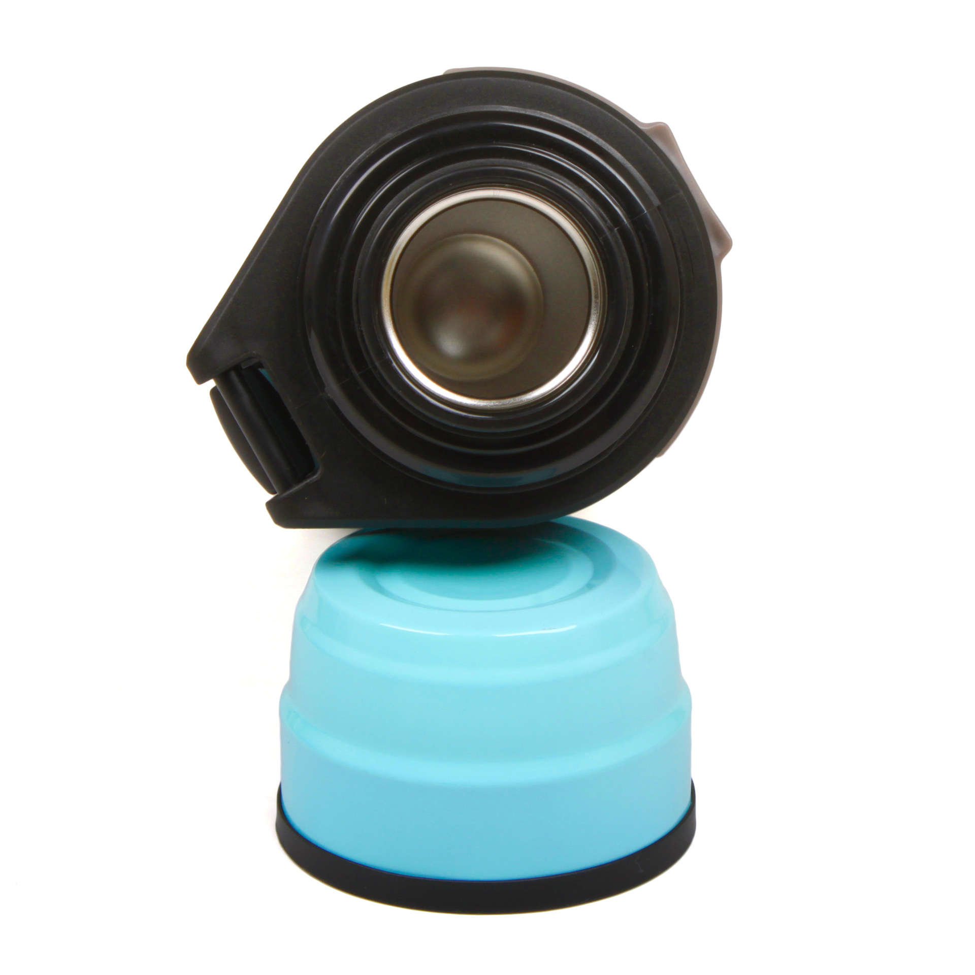Popular de acero inoxidable hervidor de agua con aislamiento al aire libre portátil de viaje creativo Prensa de doble tapa sellada 1.2L hervidor