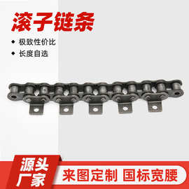 单侧单孔/双孔工业传动输送弯板链条/直板带附件滚子链条
