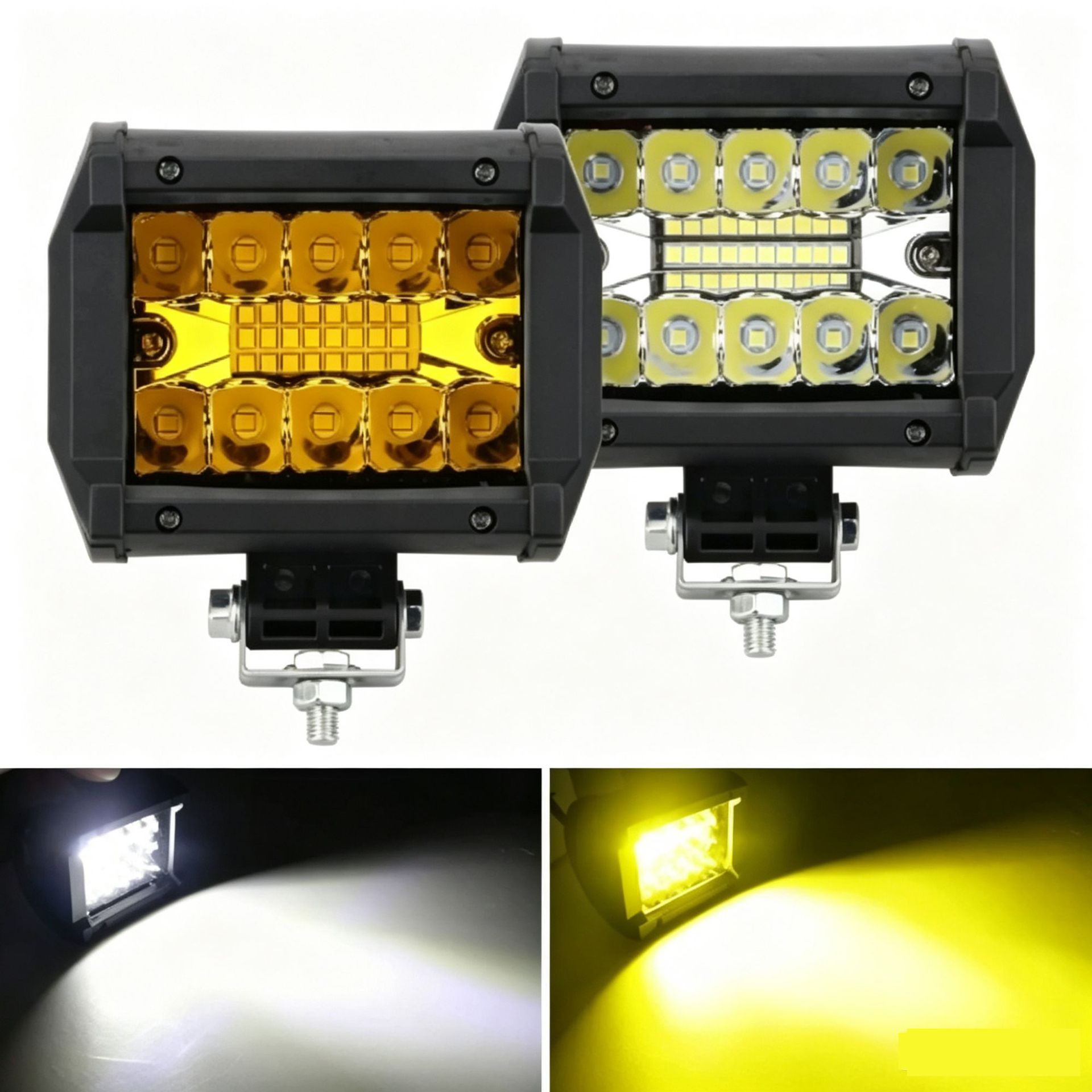Cross-border best-selling LED car light three-eye 20LED external 4inch work light off-road vehicle auxiliary inspection modification spotlight