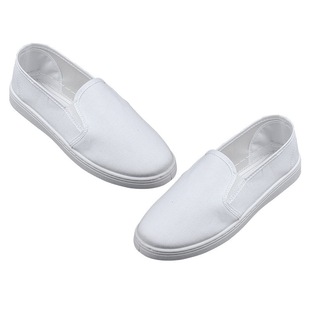 Anti-static shoes PVC white canvas middle towel double elastic shoes workshop factory applicable work shoes electronic factory shoes in stock