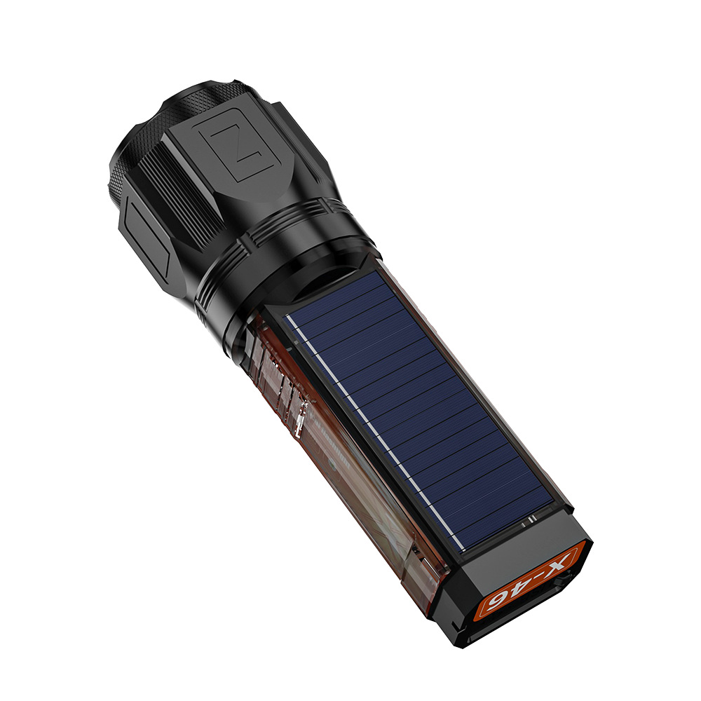 Linterna láser blanca transfronteriza transfronteriza de luz fuerte Linterna solar multifunción de carga súper brillante y largo alcance