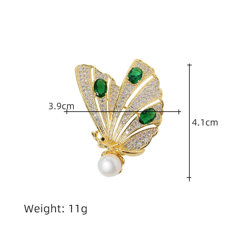 Accesorios de bricolaje de micro-paddle piedra de moda coreana mariposa perla broche cardigan suéter de mujer broche de broche de pecho soporte vacío