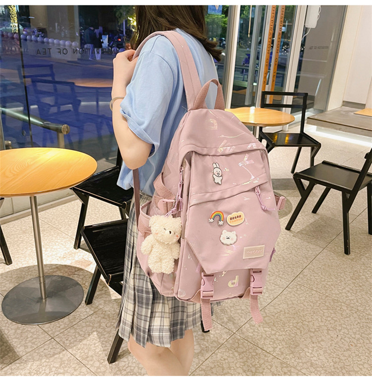 Schoolbag Primary School Girls Ins Casual All-matching High School Student Backpack Japanese College Junior High School Large Capacity Backpack display picture 27