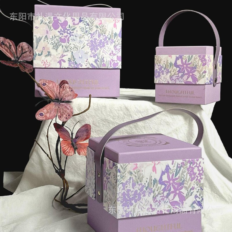 2025 新しいポータブルギフトボックス誕生日ギフトボックスハイエンド文学スタイルのギフトボックス結婚式のブライドメイドキャンディ包装箱|undefined