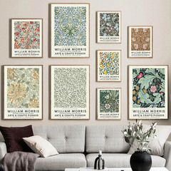 William Morris Vintage Floral Plant Poster Art Canvas Wall Decor for Nordic Living Room Bedroom