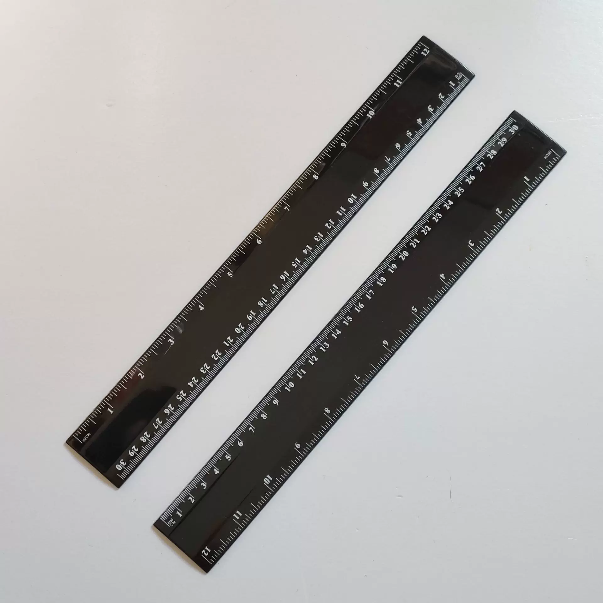 塑料尺子30CM 可印刷学生直尺 广告纯白刻度厘米尺子创意文具礼品