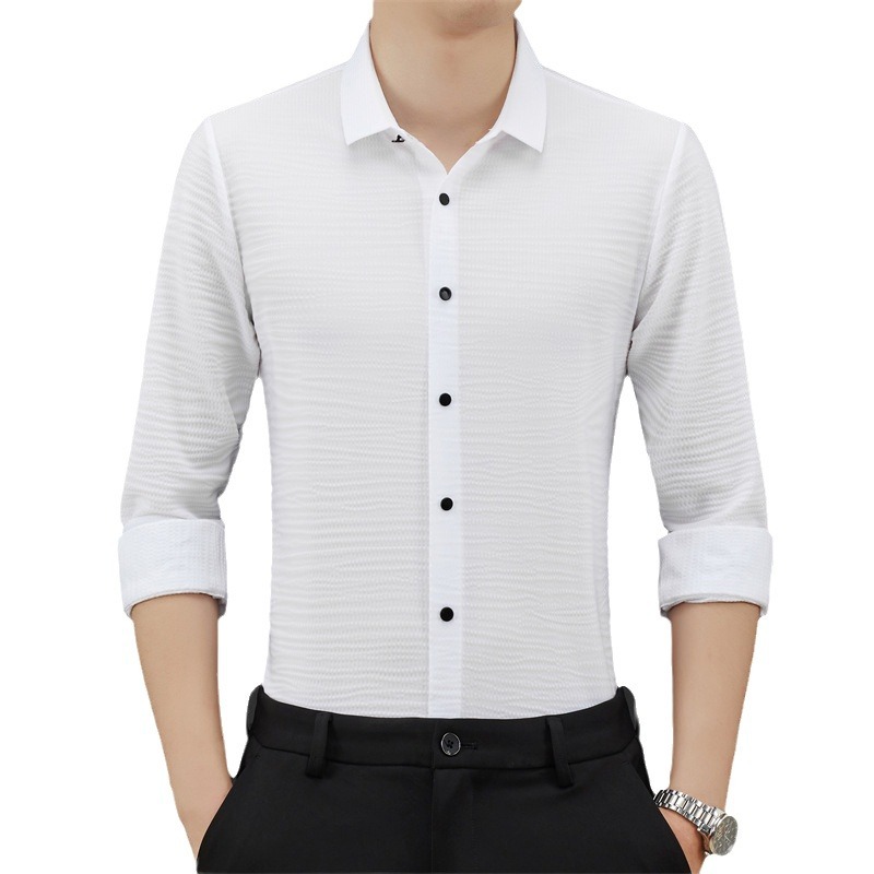 Encuentra una fábrica exclusiva de camisas personalizadas para hombres primavera y verano de alta calidad 2024 camisa anti-escaldado simple estilo de negocios
