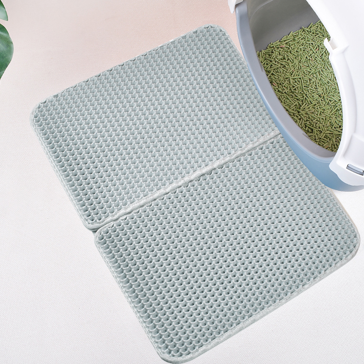 국경 간 새로운 접이식 고양이 쓰레기 매트 반대로 테이크 아웃 고양이 쓰레기 매트 세척 가능한 필터 고양이 화장실 애완 동물 용품