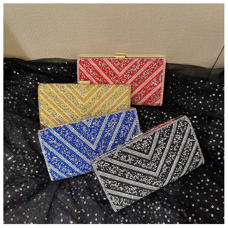 2025 Cross-border new dinner bag, European and American women's handbag, diamond-encrusted banquet clutch, evening dress bag, women's bag undefined
