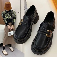 真皮厚底乐福鞋女2024春秋新款软底单鞋女休闲小皮鞋外穿百搭女鞋