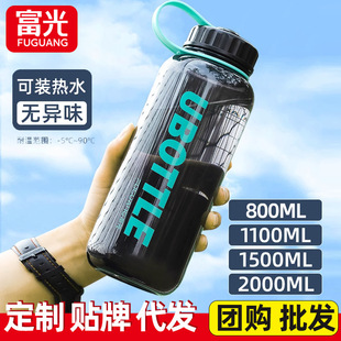 Rich light water cup large capacity high temperature resistant boys sports water bottle summer plastic scale water bottle space tea cup