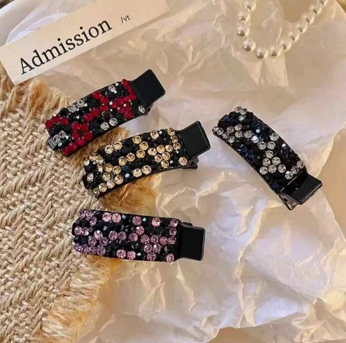 韩国气质精致百搭炫彩闪钻少女侧边夹刘海夹顶夹马尾夹高级鸭嘴夹