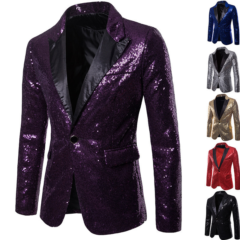 ragazzo 2025 abito da spettacolo europeo e americano abito con paillettes dorate blazer taglie forti abbigliamento da uomo da discoteca presentatore presentatore studio_voghion.com