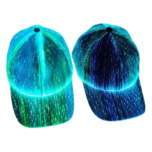 Amazon Glow Baseball Cap Korean Version New Breathable LED Light Fiber Fluorescent Hat Outdoor Sunshade Duckbill Hat