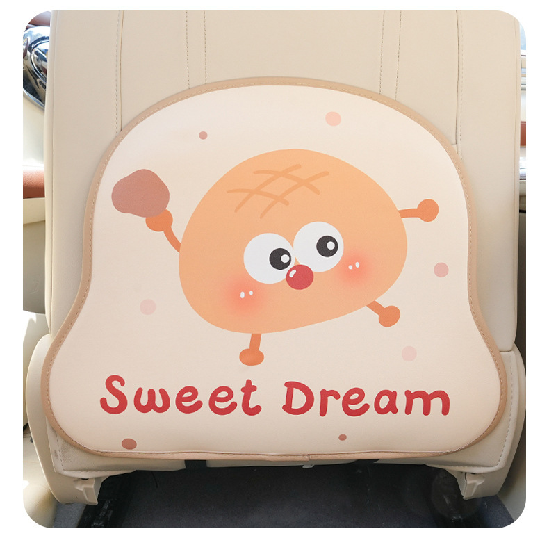 Toast Cheese Car Anti-Kick Pad Three-Dimensional Leather Easy-To-Clean Seat Back Anti-Dirty Pad Cartoon Cute Car Anti-Kick Pad