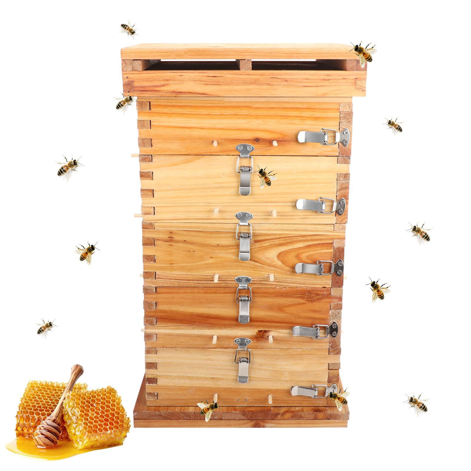 Chinese Bee Plaid Box Three-layer Five-layer Window Plaid Box Chinese Fir Beehive Beekeeping Tools Thick Soil Beehive Beehive