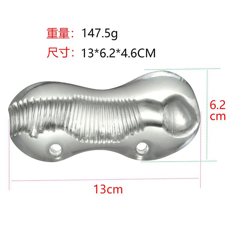Transparent TPE Spiral Manual Masturbation Cup with Suction Grip, Gen 5 Delay Trainer — detail image 6