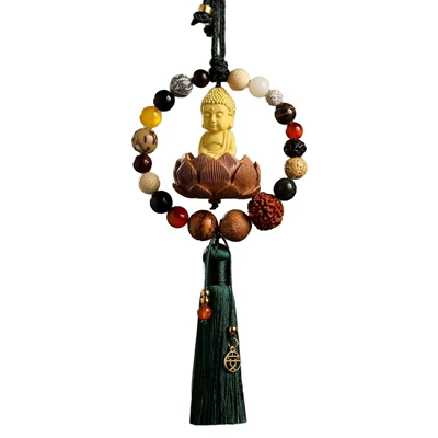 pendant, multi-bead Bodhi pendant, Car hanging