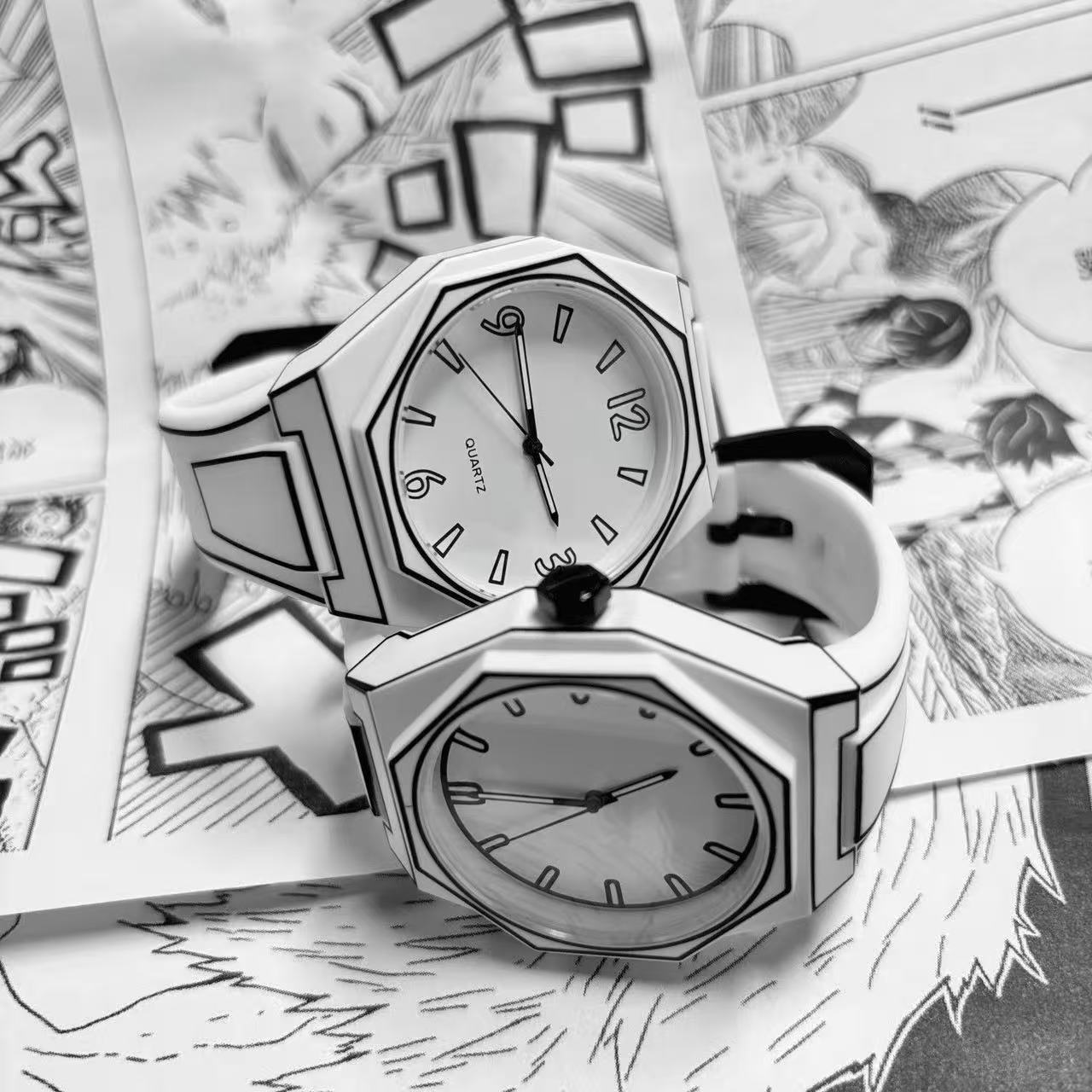 Foreign Trade Hot-Selling Comic Style Watch for Students, High-Looking Men and Girls, Cartoon Creative Two-Dimensional Watch Factory Direct Sales