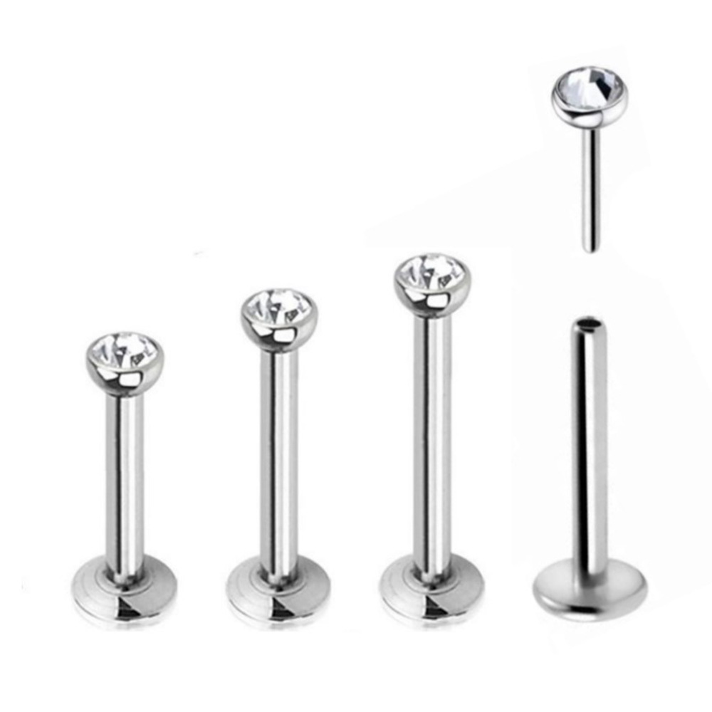 316l stainless steel bag diamond insertion pole labret stud earrings piercing jewelry wholesale wear and eat jewelry wholesale in stock