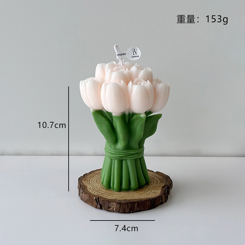 Duftkerze Tulpenstrauß Handgefertigtes Blumendesign Als Geschenk_voghion.com
