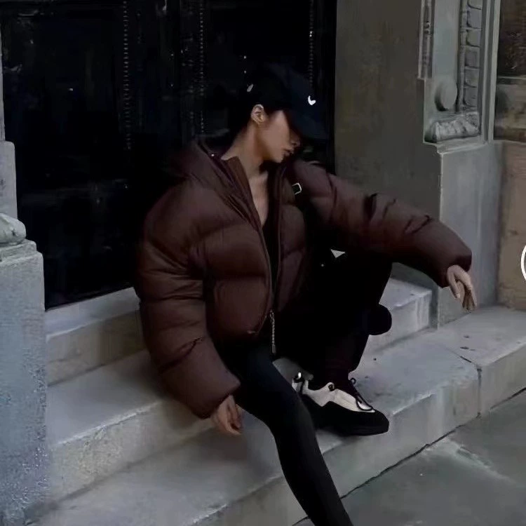Элитный пуховик, демисезонная короткая худи, Oversize