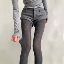 秋冬复古宽条纹波点连裤袜女韩系时髦显瘦微透不掉档外穿打底裤袜