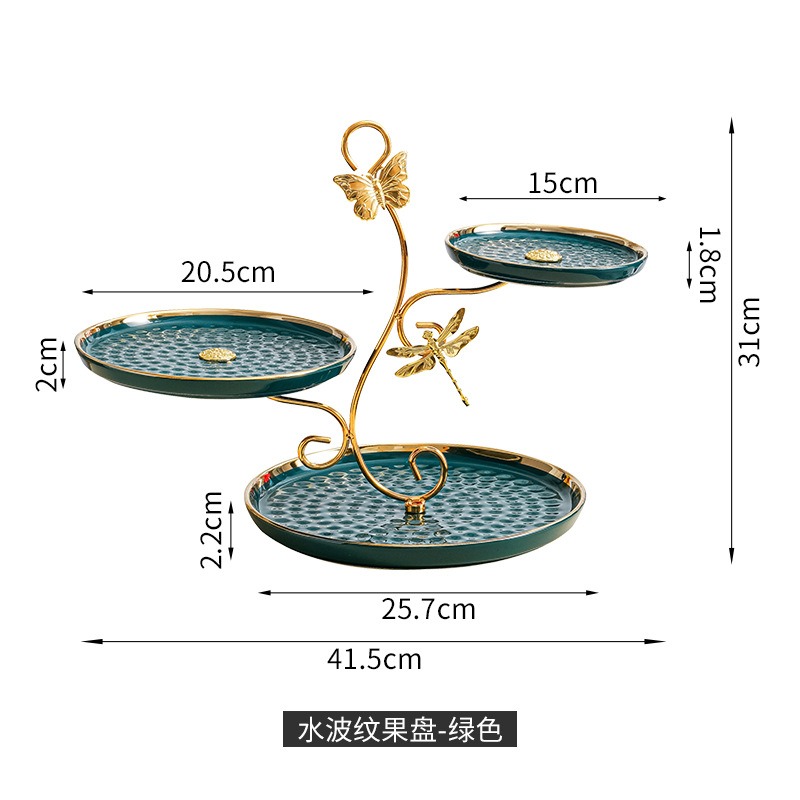 Plato de fruta de lujo ligero sala de estar mesa de café en casa pantalla de aperitivos plato de dulces de múltiples capas estante de aperitivos mesa de postre pantalla de la torta