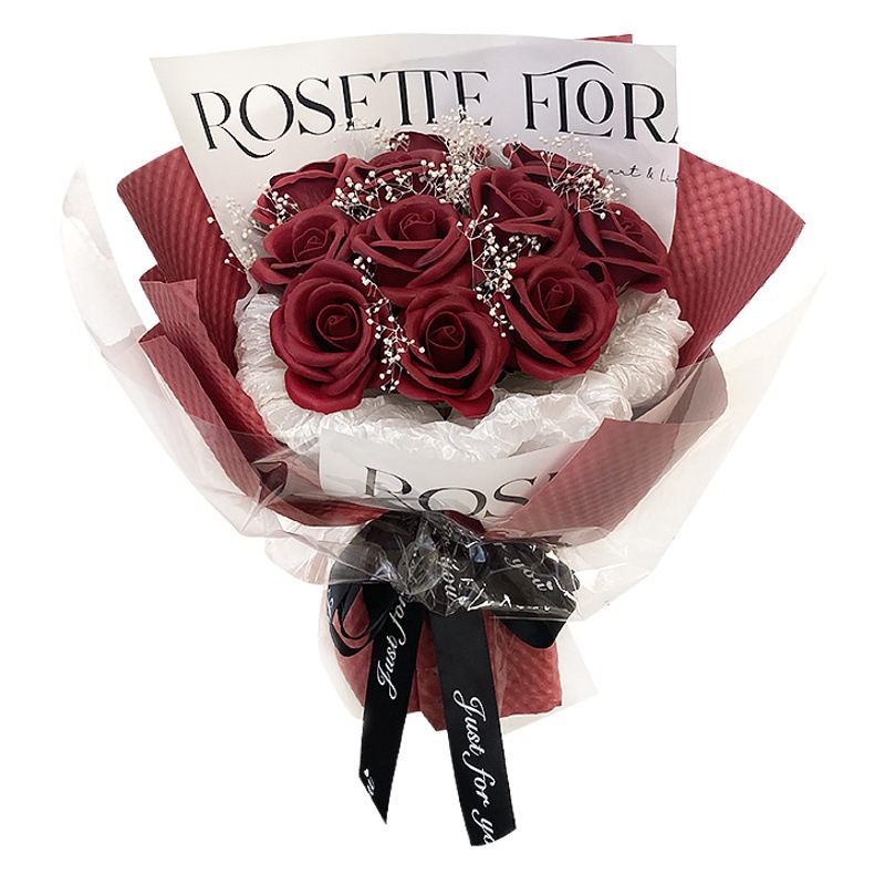 Flor artificial Rosa Día de San Valentín ramo de jabón flor ramo terminado embalaje jabón flor para niñas regalo de cumpleaños