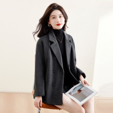 西装毛呢外套女短款小个子2025新款秋冬季感加厚羊绒呢子大衣