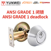 隐形门锁带钥匙室内闭锁暗锁卧室门锁家用通用型防盗单双面圆形锁