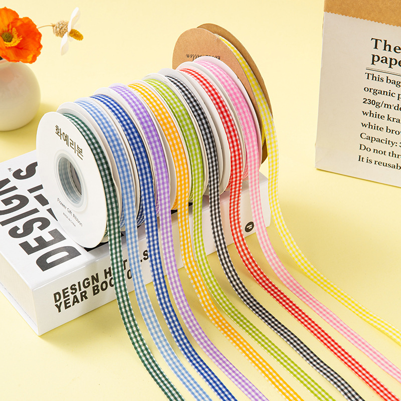 Internet Celebrity Plaid Ribbon Baking Cake Packaging with Bow Flower Ribbon Bouquet Decoration Christmas Packaging Ribbon Internet Celebrity Plaid Ribbon Baking Cake Packaging with Bow Flower Ribbon Bouquet Decoration Christmas Packaging Ribbon