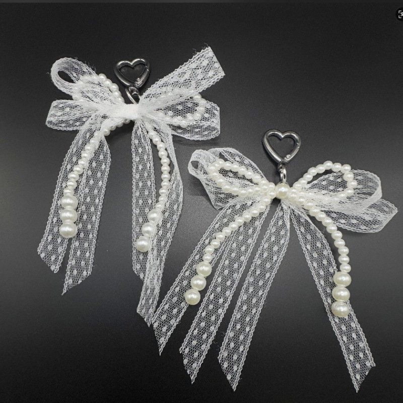 Lazo de perlas de encaje francés, sensación de alta calidad, pequeños accesorios de decoración de viento fragante, bolsos de lazo, accesorios de equipaje, accesorios