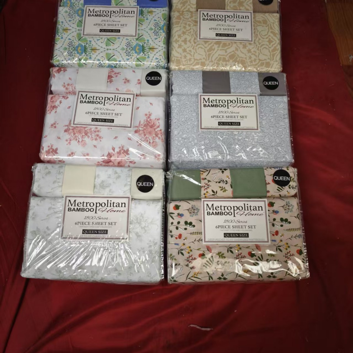 Cross-Border European and American Spot Amazon Printed Washed Bed Sheets, Pillowcases, Four-Piece Set, Six-Piece Set, Source Factory