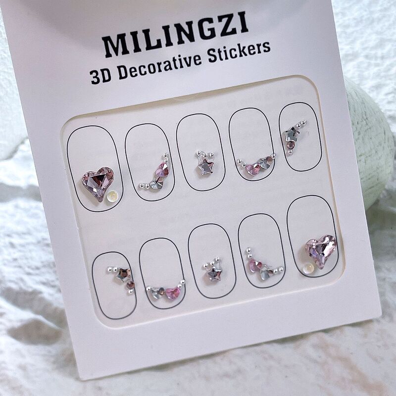 [Cross-Border Hot Item] Swarovski-Style Rhinestone Irregular Nail Art Stickers Christmas and New Year Series