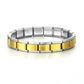 stainless steel bracelet, removable elastic link watch strap, italian european style, assorted charms