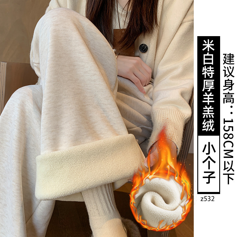 灰色糯米裤女2025新款秋季高腰小个子宽松垂感慵懒松弛感阔腿裤子|undefined