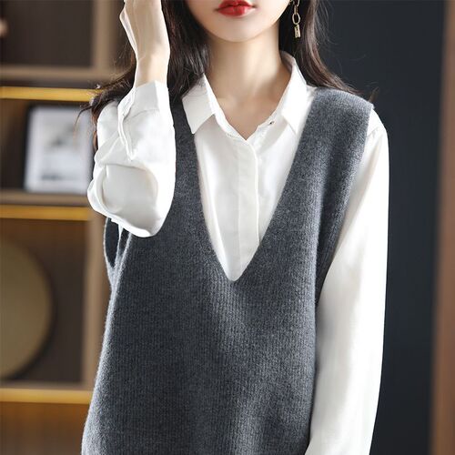 Spring Knit Base Vests Fashion Korean Version Loose Same Style Stylish Versatile Base Vests Women