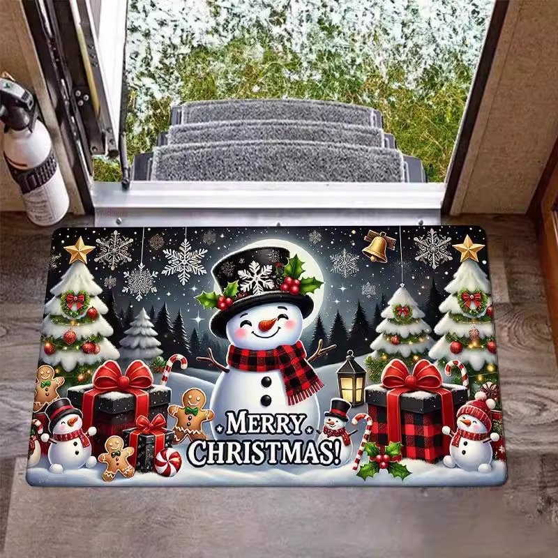 Navidad transfronteriza comercio exterior imitación almohadilla de cachemir lindo dibujos animados almohadilla de baño absorción de agua almohadilla de suelo antisucio
