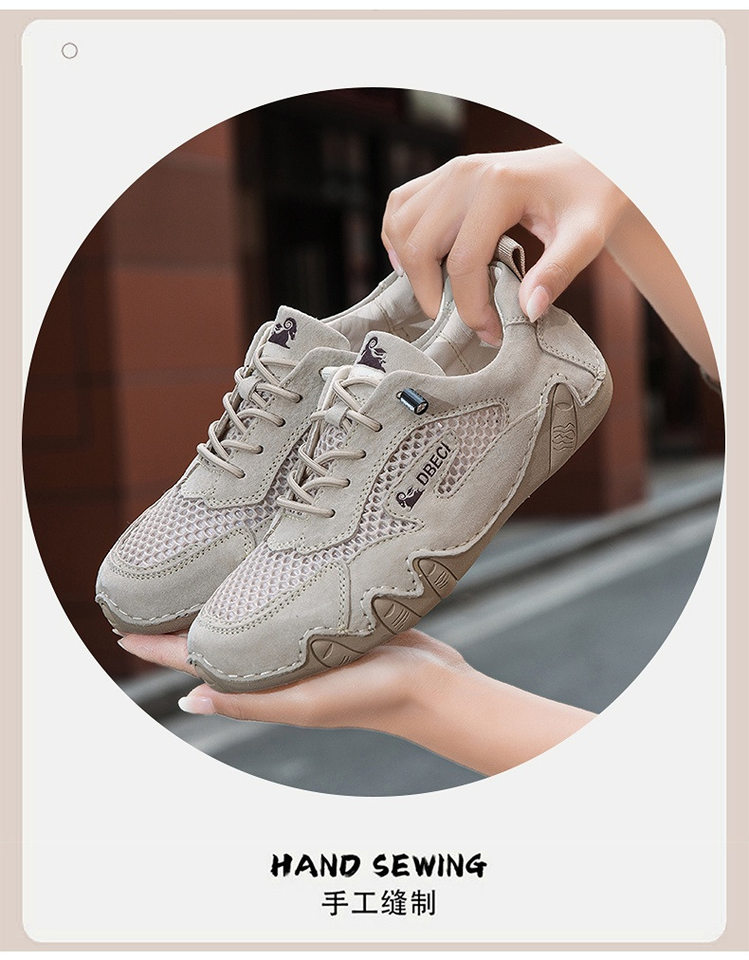 Giày thể thao unisex cỡ lớn thoáng khí lưới mùa hè, đế bằng — 661 Màu đen, 661 màu cát, 661 màu hồng, 661 màu nâu chi tiết 2